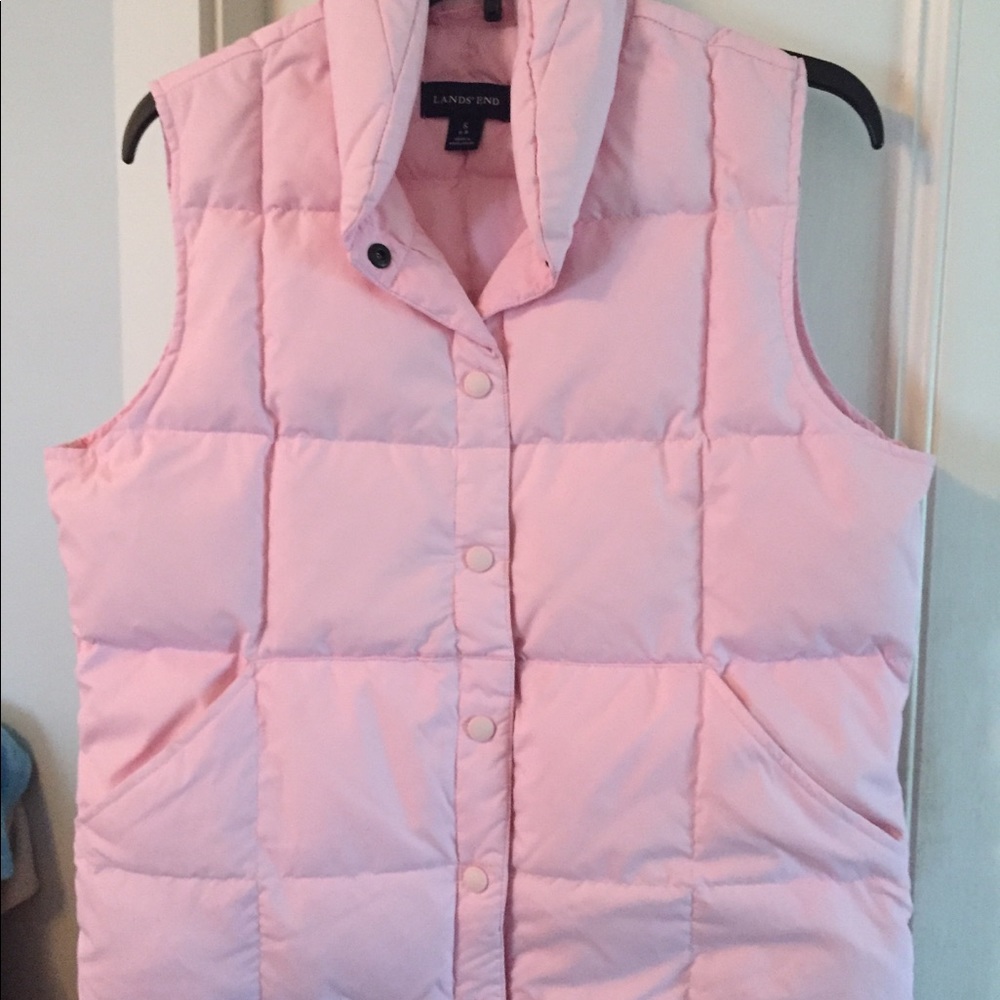 Lands End. Pink puffer vest size small.